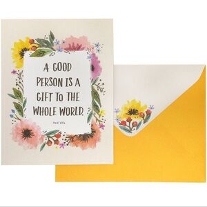 10ct Flower Thank You Cards Stationery with Envelopes Botanical & Typography NIB